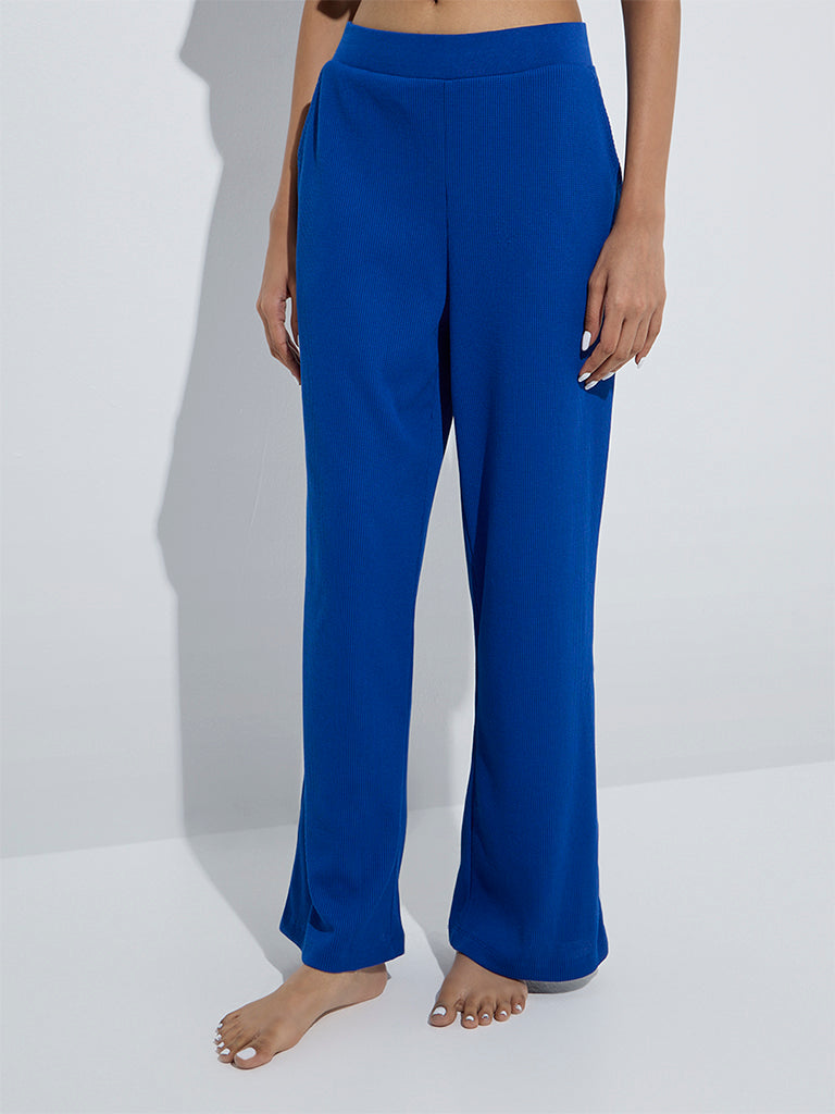 Superstar Blue Waffle-Textured Lounge Pants