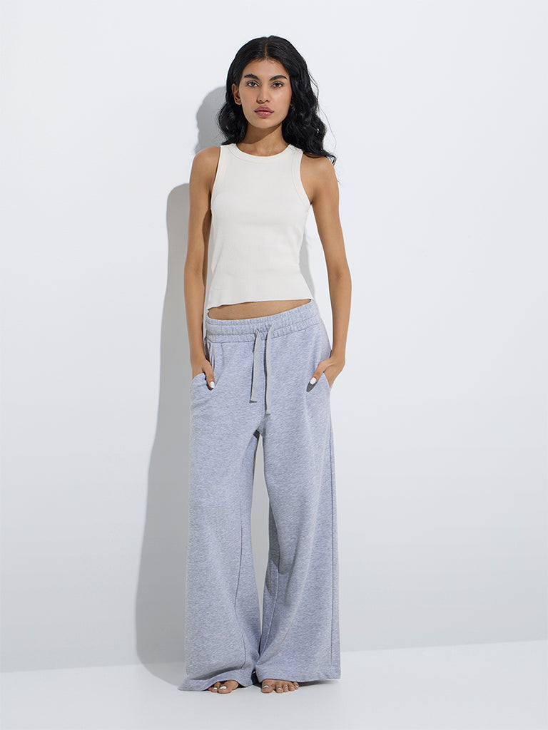Superstar Off-White Ribbed Cotton-Blend Tank Top