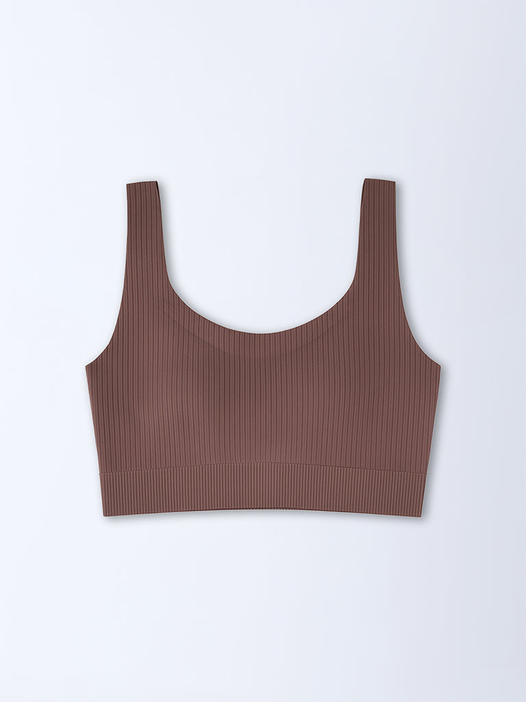 Wunderlove Brown Self-Striped Padded Bra