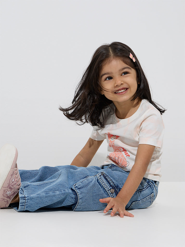 Buy HOP Kids Blue Cargo-Style Straight Fit Mid-Rise Jeans from