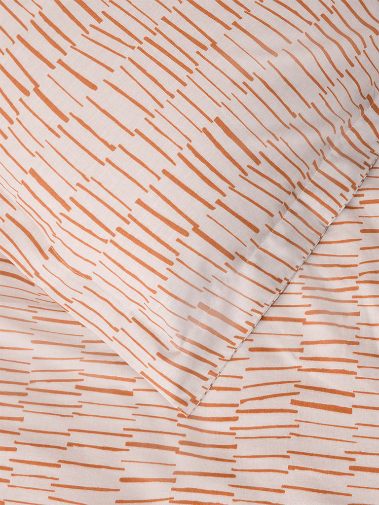 Westside Home Dark Rust Printed Queen Bed Sheet Set