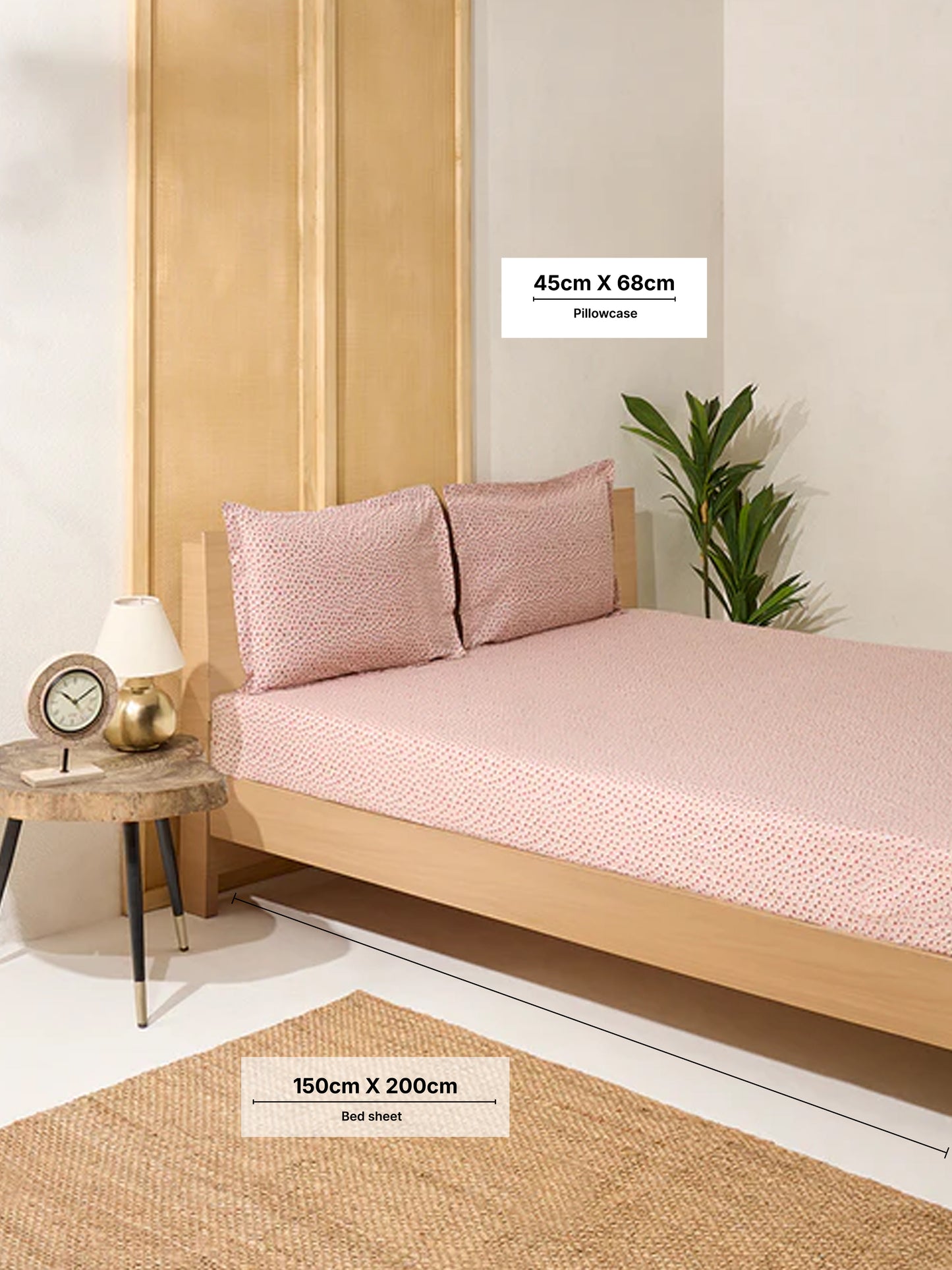 Westside Home Dark Rust Printed Queen Bed Sheet Set
