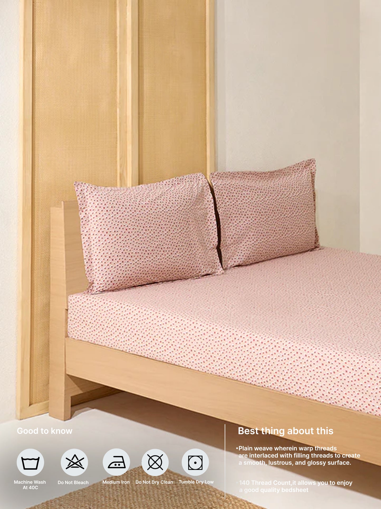 Westside Home Dark Rust Printed Queen Bed Sheet Set