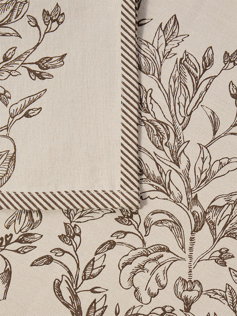 Westside Home Beige Floral Pattern Table Runner