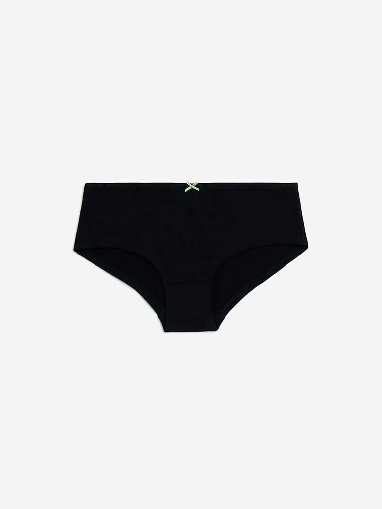 Westside Wunderlove Women's Black Cotton-Blend Low Rise Briefs - Pack of 3 for Casual Wear Zoom View