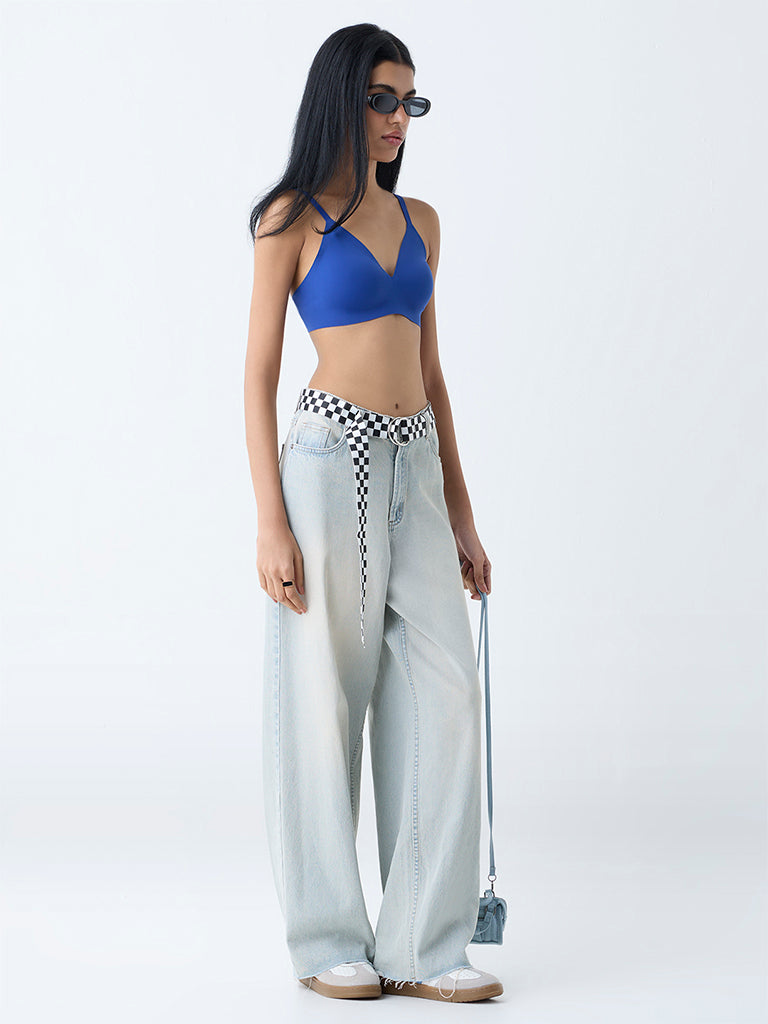 Superstar Blue Invisible Triangle Padded Bra
