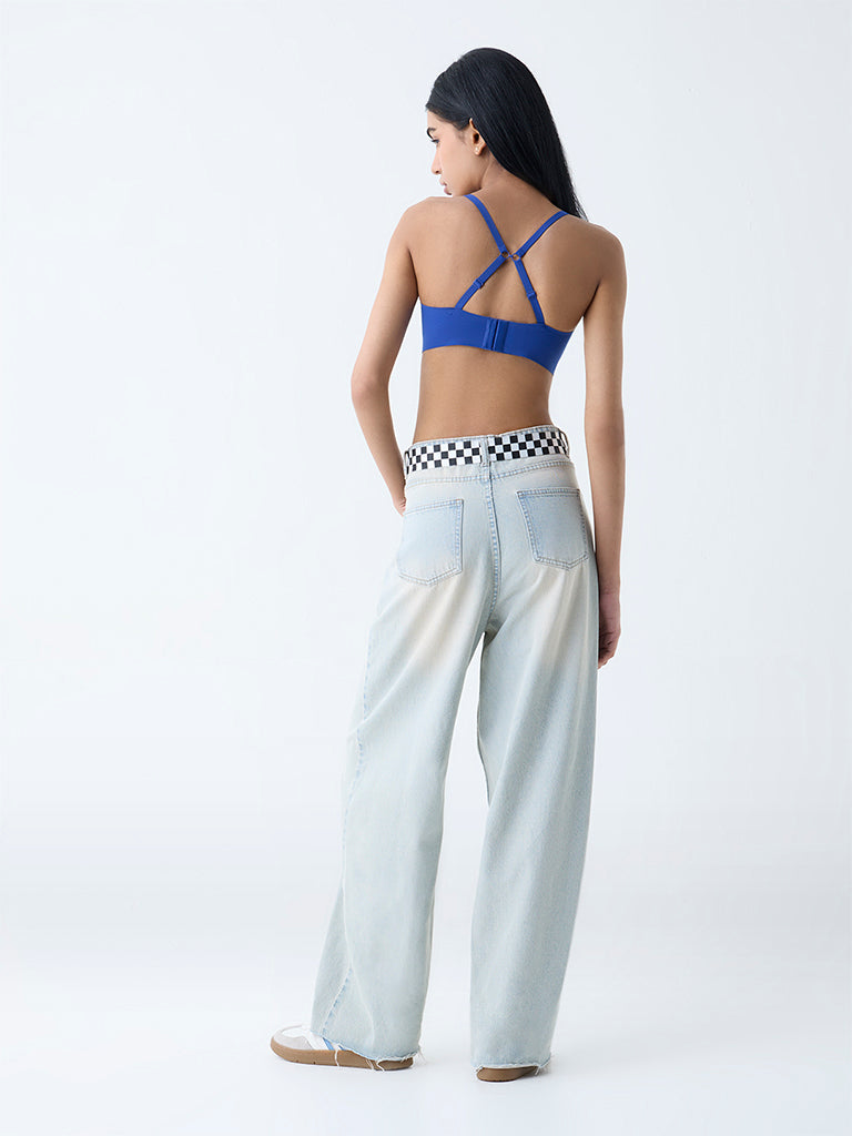 Superstar Blue Invisible Triangle Padded Bra