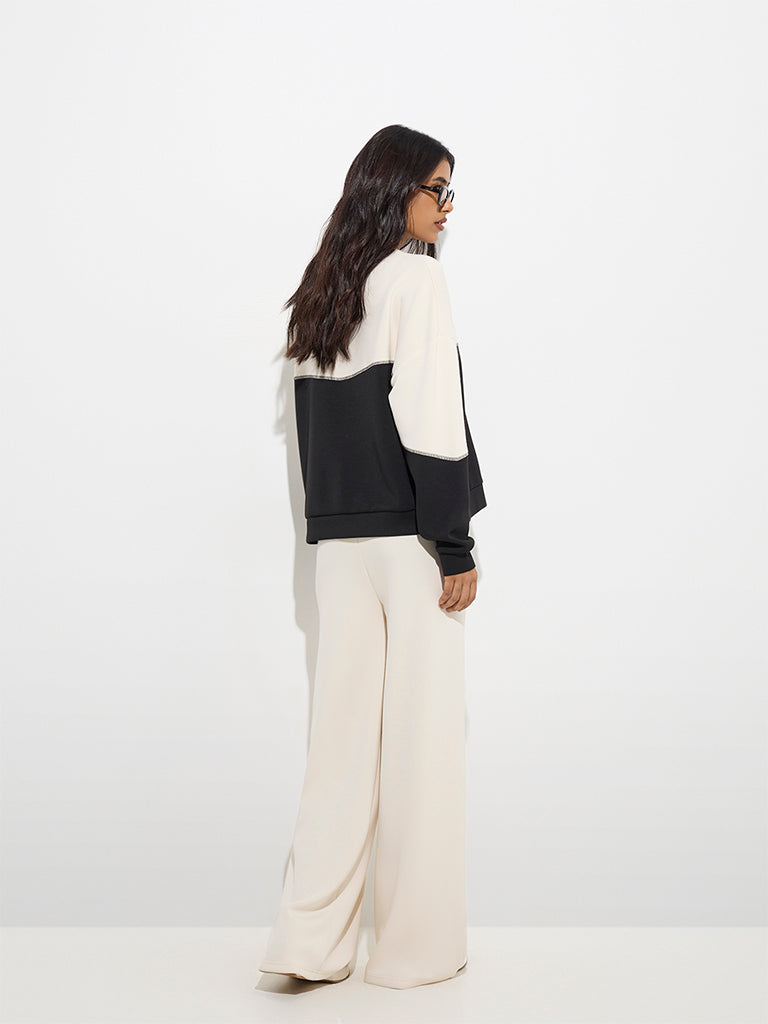 LOV Beige Solid High-Rise Trousers