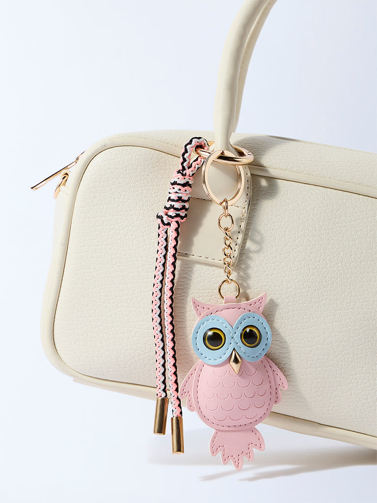 Westside Accessories Pink Owl Bag Charm
