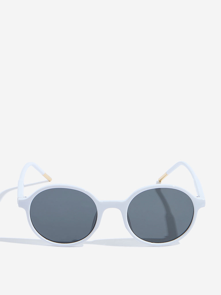 Westside Accessories White Round Sunglasses with Pouch