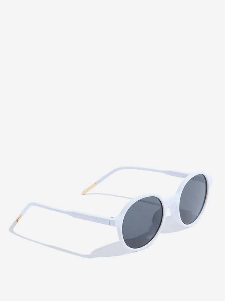 Westside Accessories White Round Sunglasses with Pouch