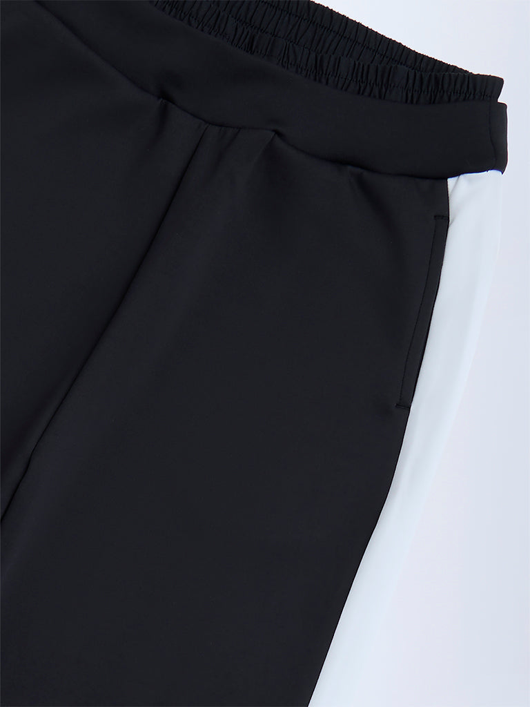 Y&F Kids Black Stripe Detailed Mid-Rise Pants