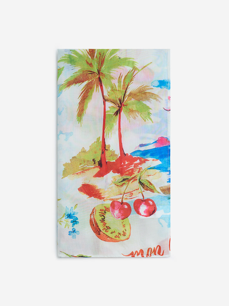 Westside Wunderlove Women's Multicolour Tropical-Inspired Beach Sarong for Beachwear Flatly View