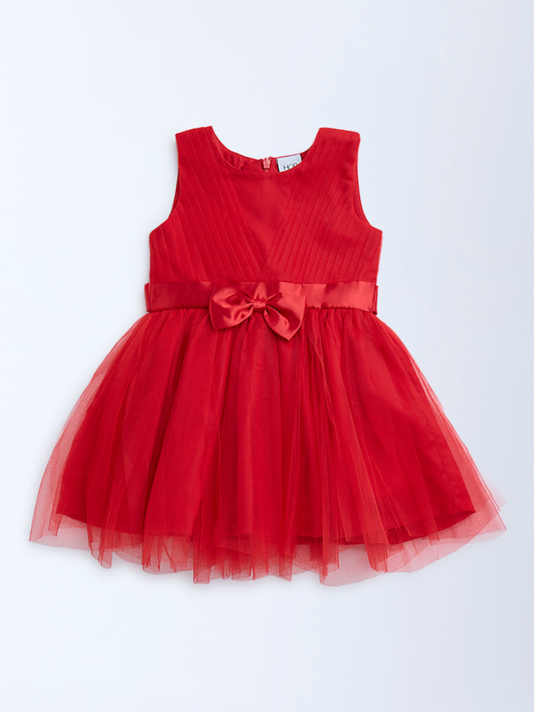 HOP Kids Red Bow Design Party Dress