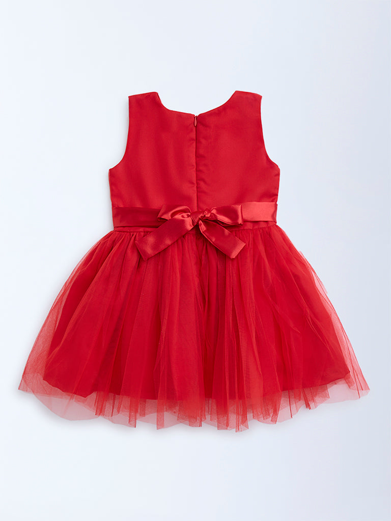 HOP Kids Red Bow Design Party Dress