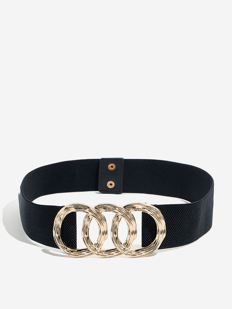 Buy Westside Accessories Black Chain-Detailed Stretchable Belt