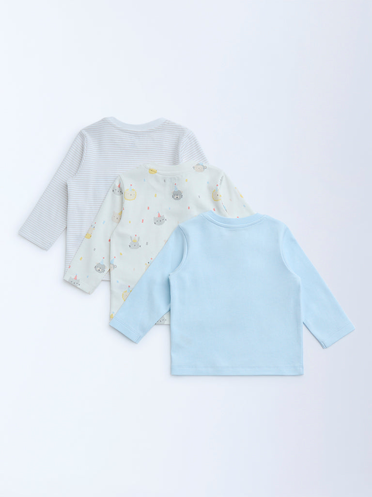 HOP Baby Multicolour Printed Cotton T-Shirts - Pack of 3