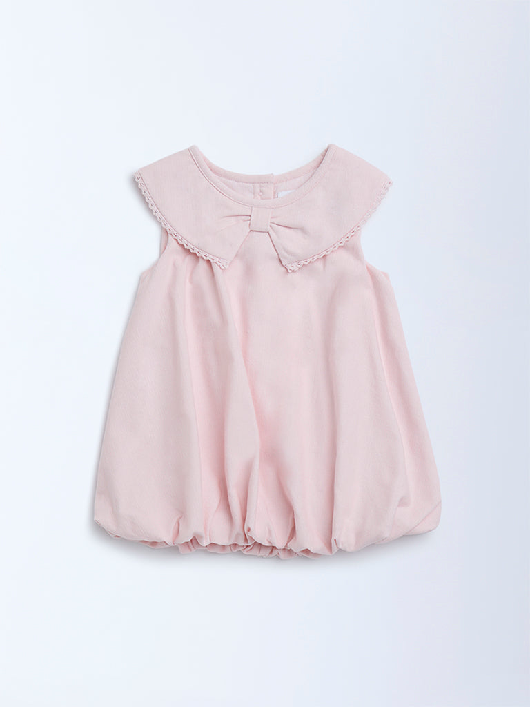 HOP Baby Pink Cotton Balloon Dress