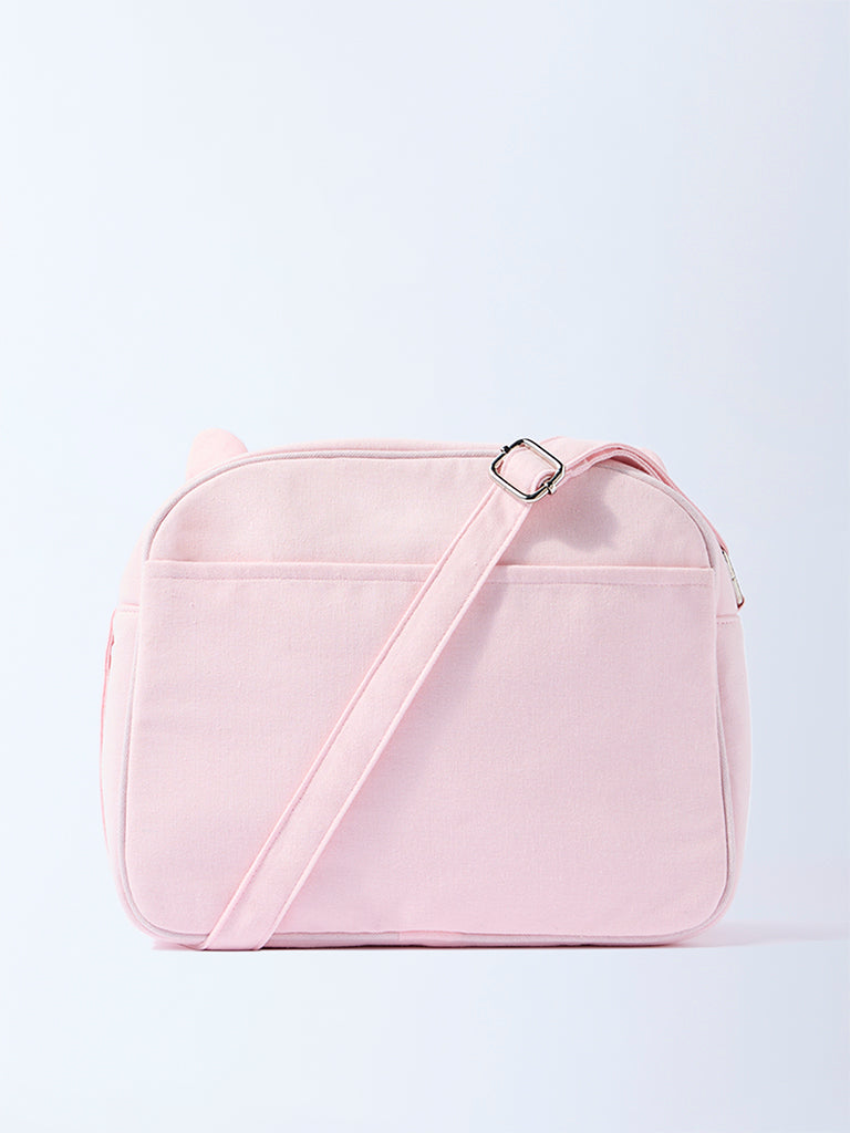 HOP Baby Pink Cat Design Cotton Changing Bag