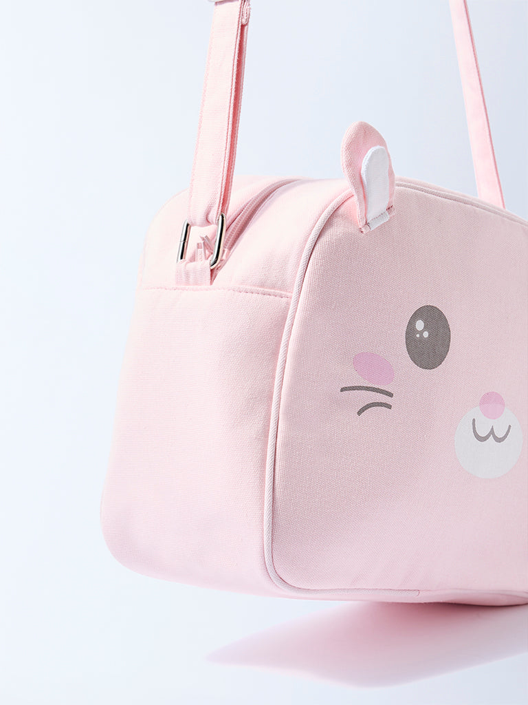 HOP Baby Pink Cat Design Cotton Changing Bag