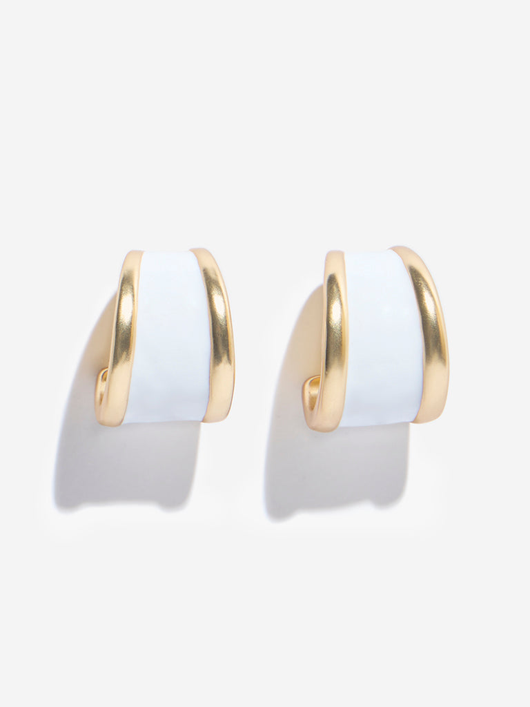 Westside Accessories Gold Enamel Hoop Earrings