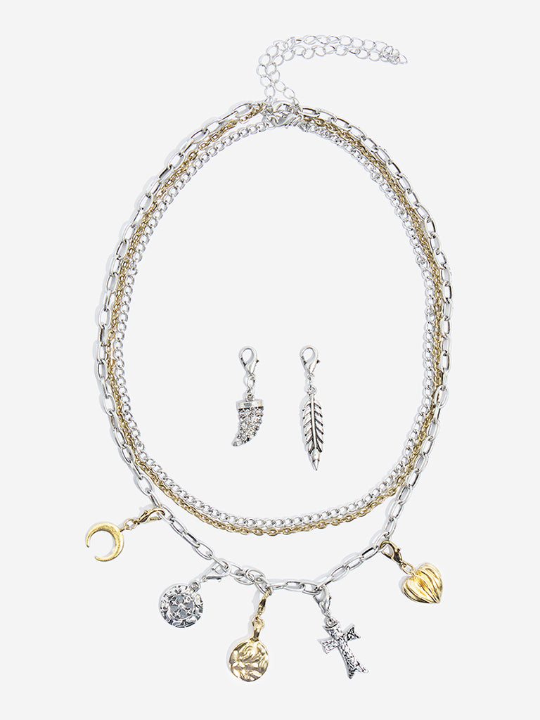 Buy Westside Accessories Gold Silver DIY Charms Chain Necklace
