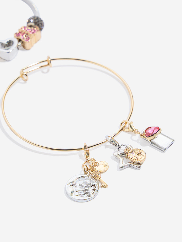 Westside Accessories Gold & Silver DIY Multi Charms Bracelet Set - Pack of 2