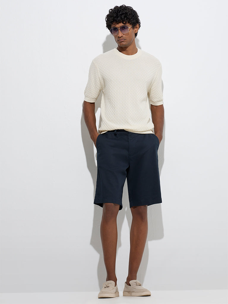 Ascot Light Yellow Relaxed-Fit Cotton-Blend T-Shirt
