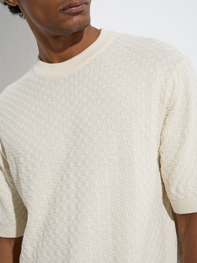 Ascot Light Yellow Relaxed-Fit Cotton-Blend T-Shirt