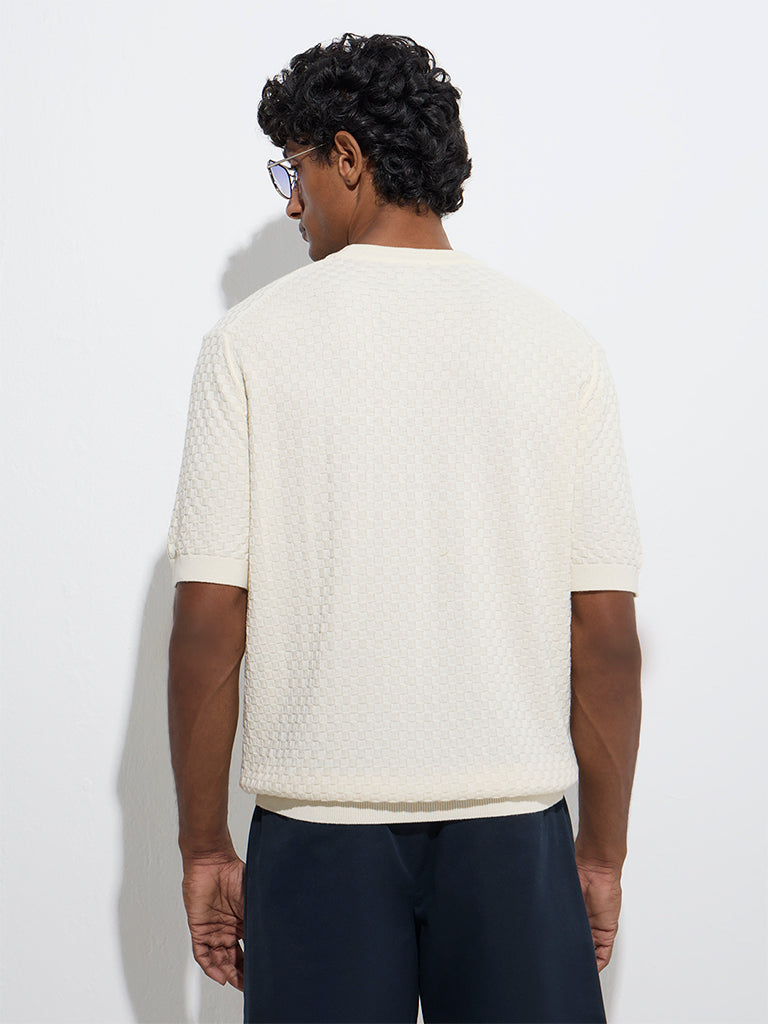 Ascot Light Yellow Relaxed-Fit Cotton-Blend T-Shirt