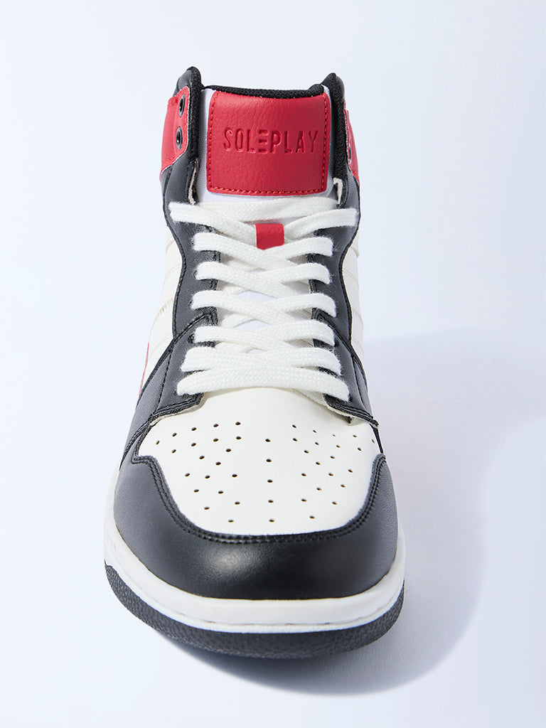 SOLEPLAY Red Colour-Blocked High-Top Boots