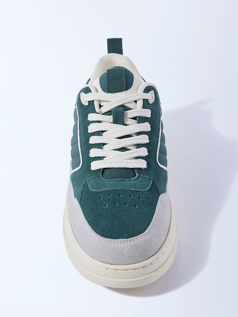 SOLEPLAY Teal Lace-Up Onyx Leather Sneakers