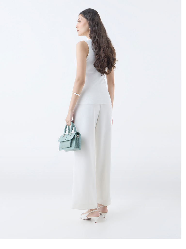 Wardrobe White Ribbed-Textured Top