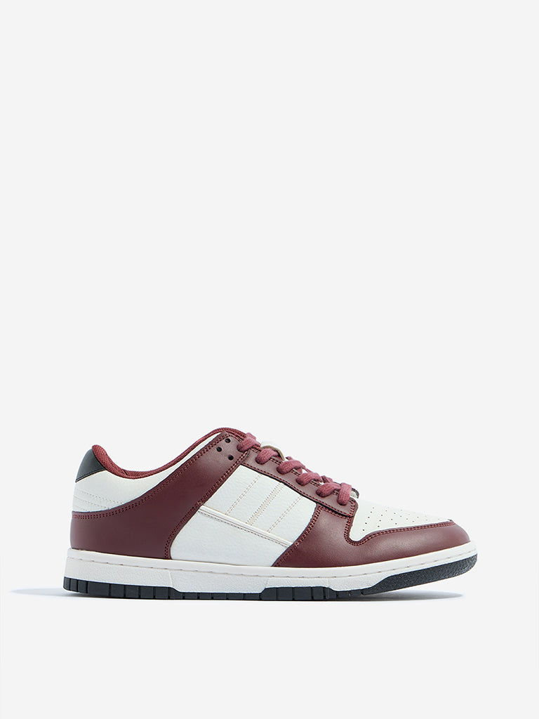 Buy LUNA BLU Burgundy Colour-Blocked Sneakers from Westside