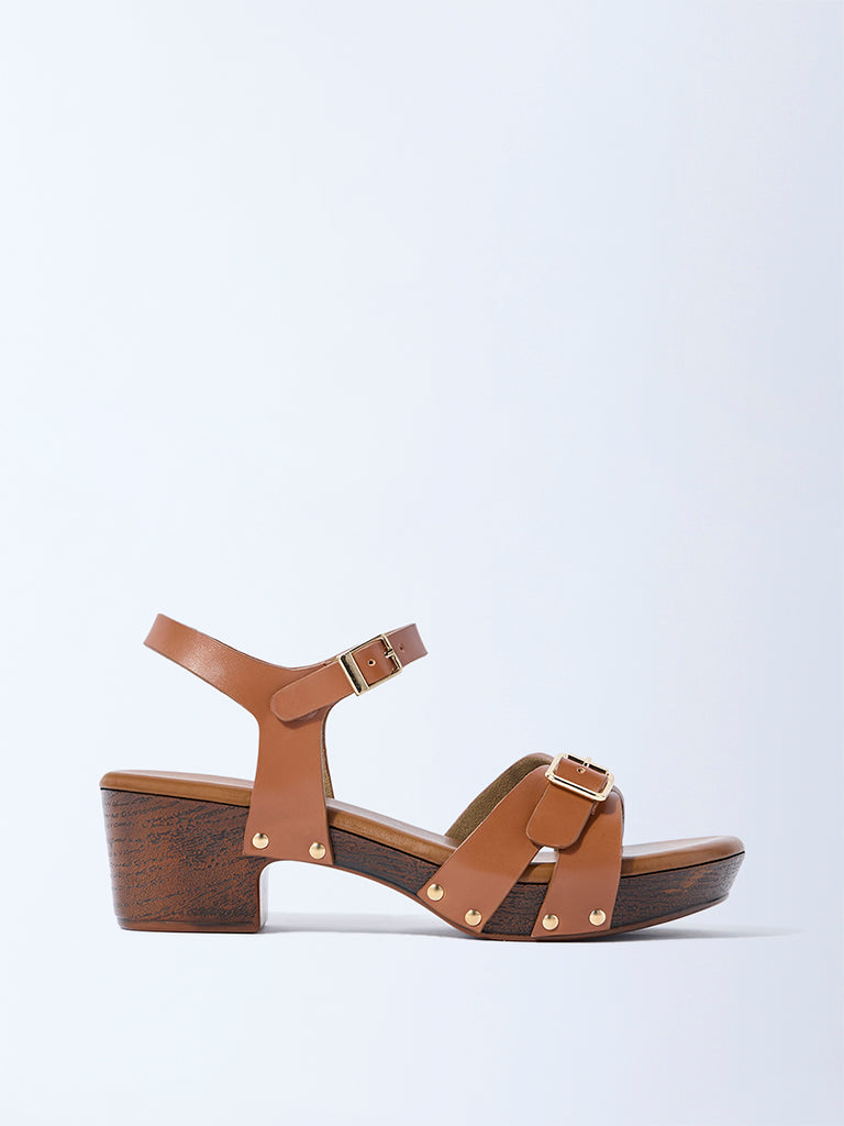 Buy LUNA BLU Brown Heel Sandals from Westside