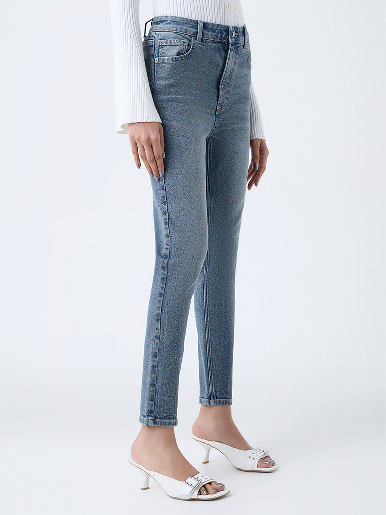 Nuon Blue Slim-Fit High-Rise Jeans
