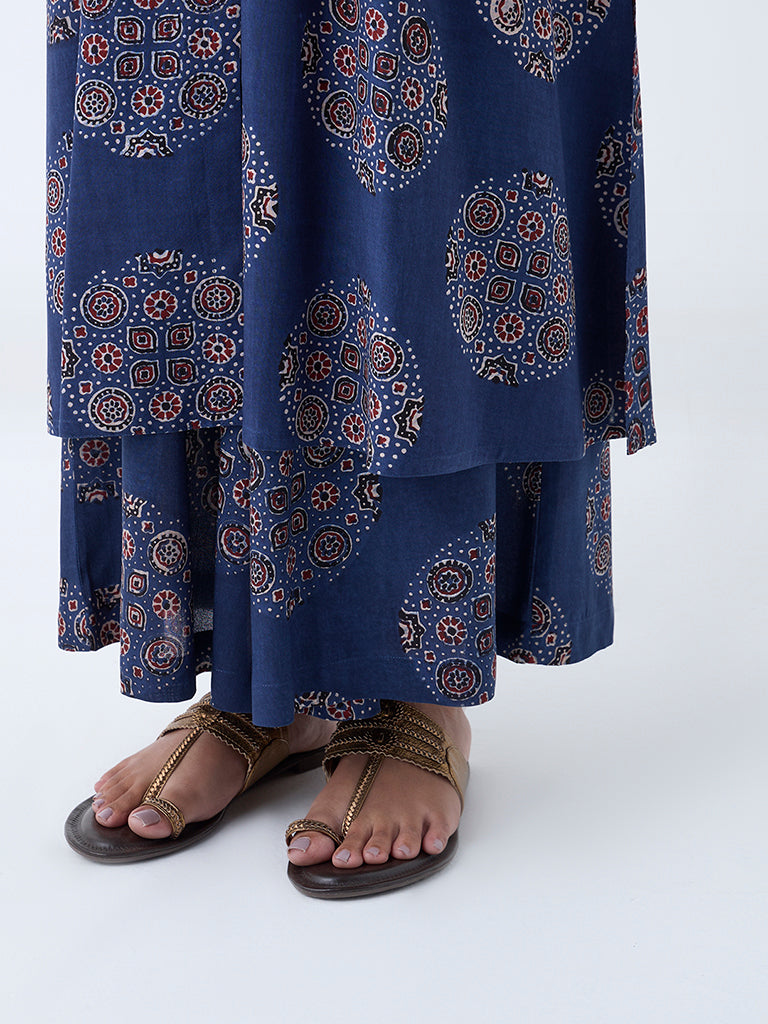 Utsa Indigo Printed Palazzos