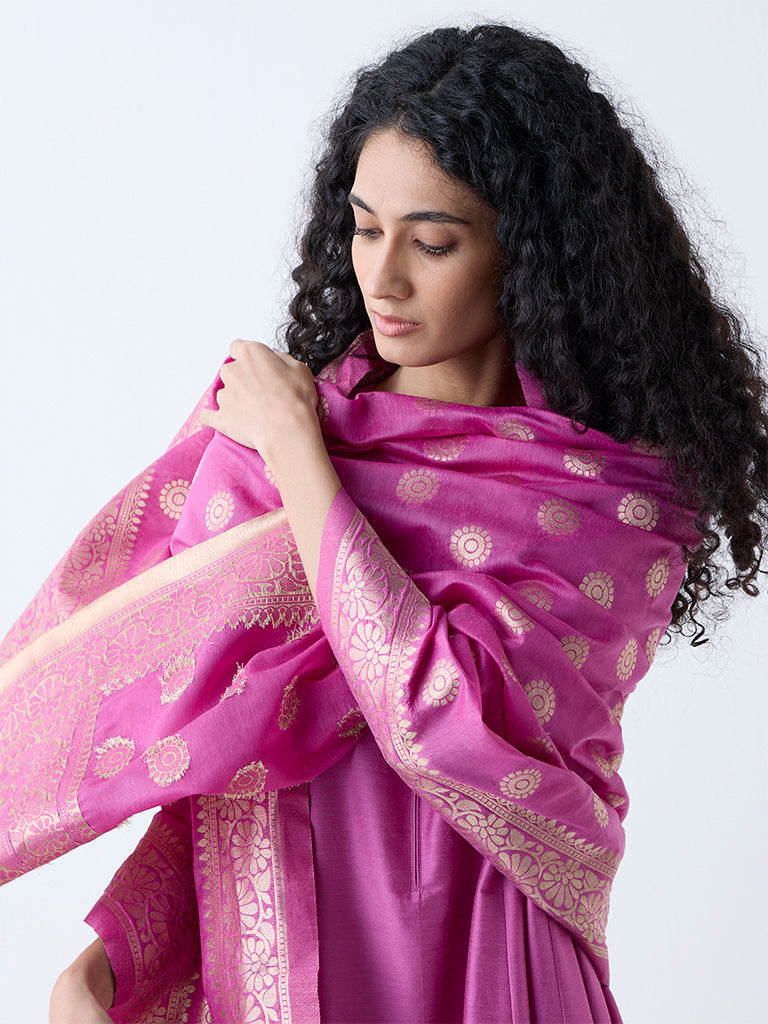 Vark Magenta Anarkali Ethnic Set