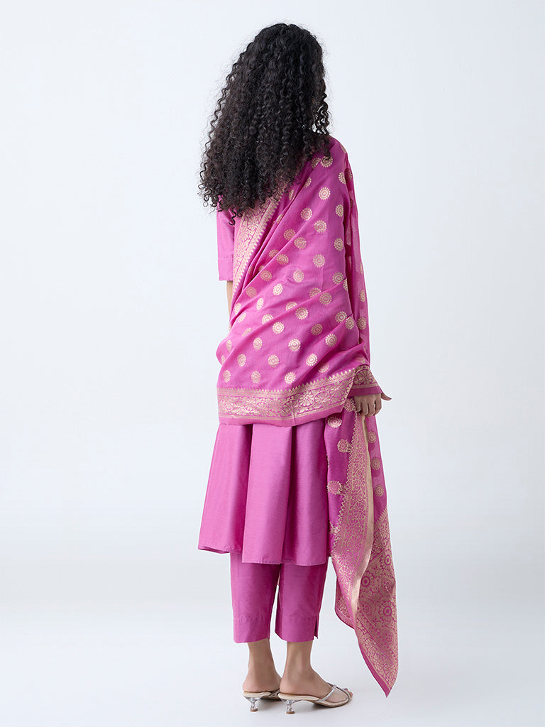 Vark Magenta Anarkali Ethnic Set
