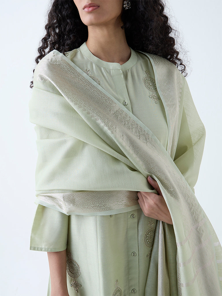 Westside Vark Women's Sage Embellished A-Line Ethnic Set for Festive Wear Zoomed View