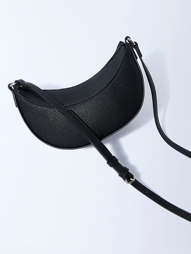 Westside Black Textured Saddle Bag