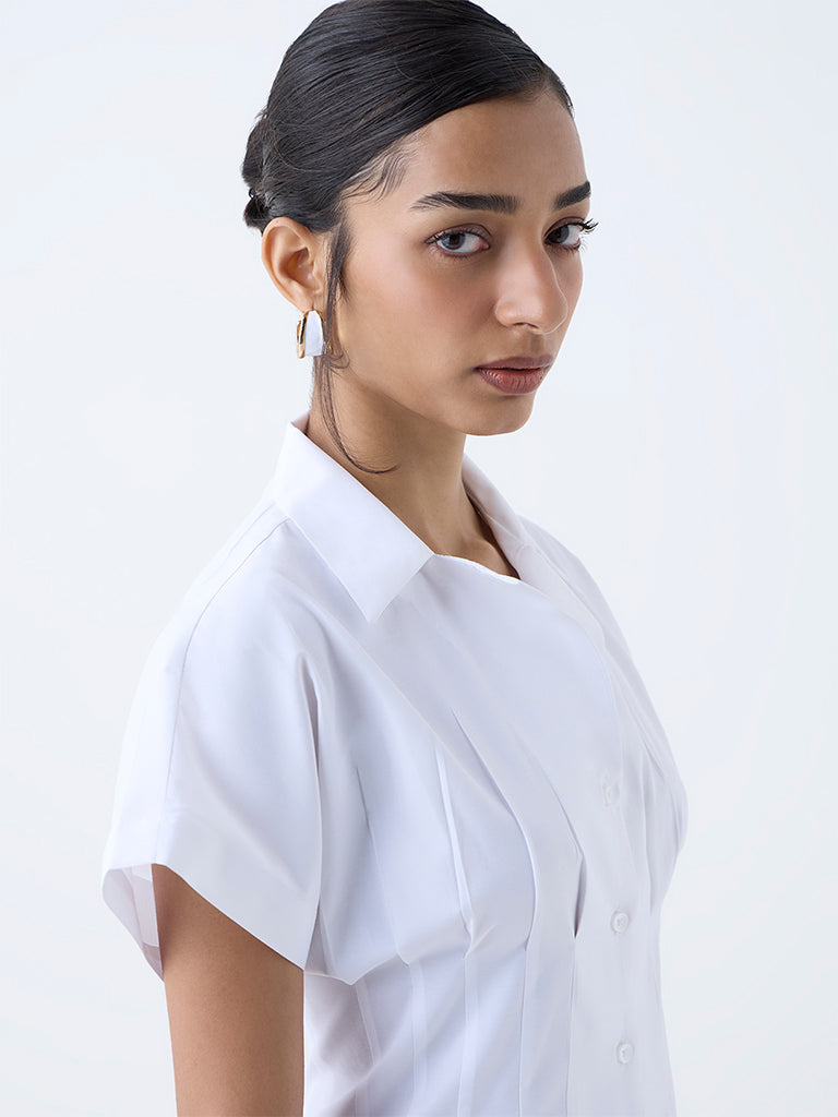 Wardrobe White Pleated Shirt