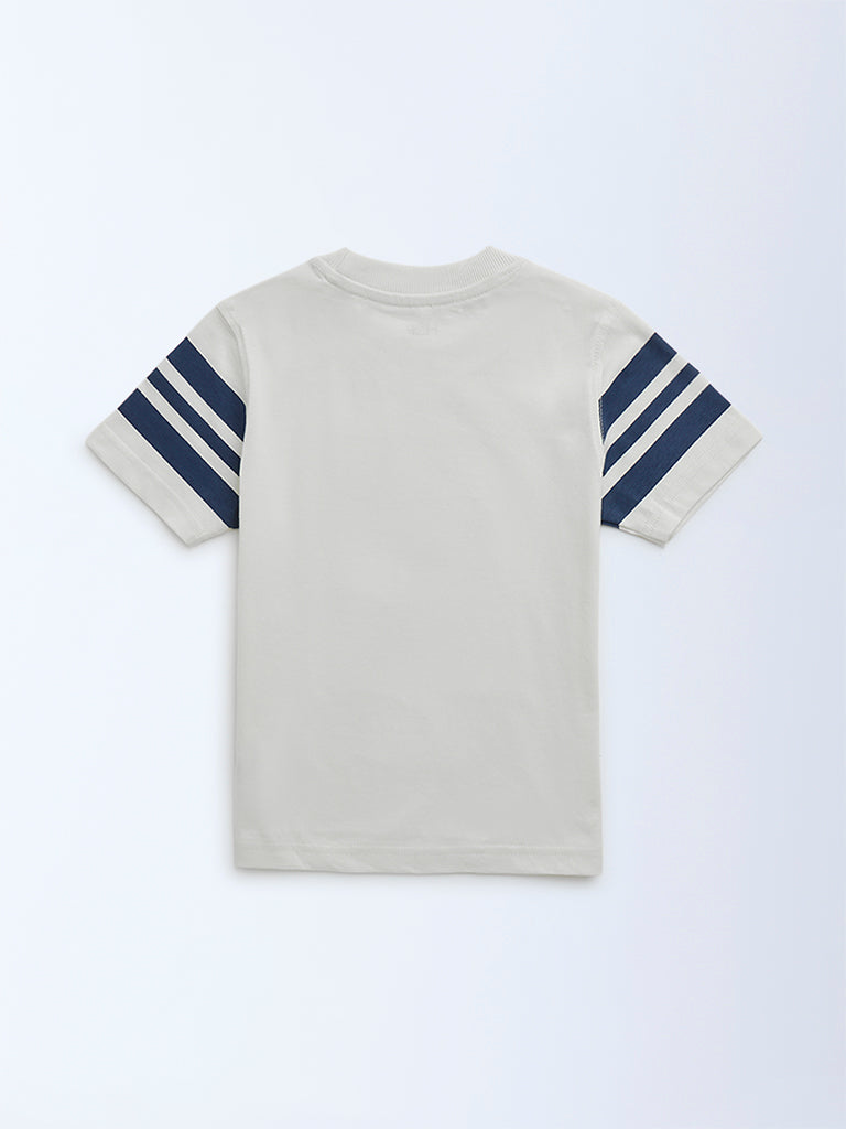 HOP Kids Off-White Cityscape-Inspired Cotton T-Shirt