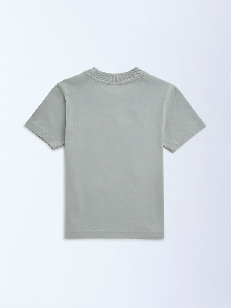 HOP Kids Grey Soccer-Inspired Cotton T-Shirt