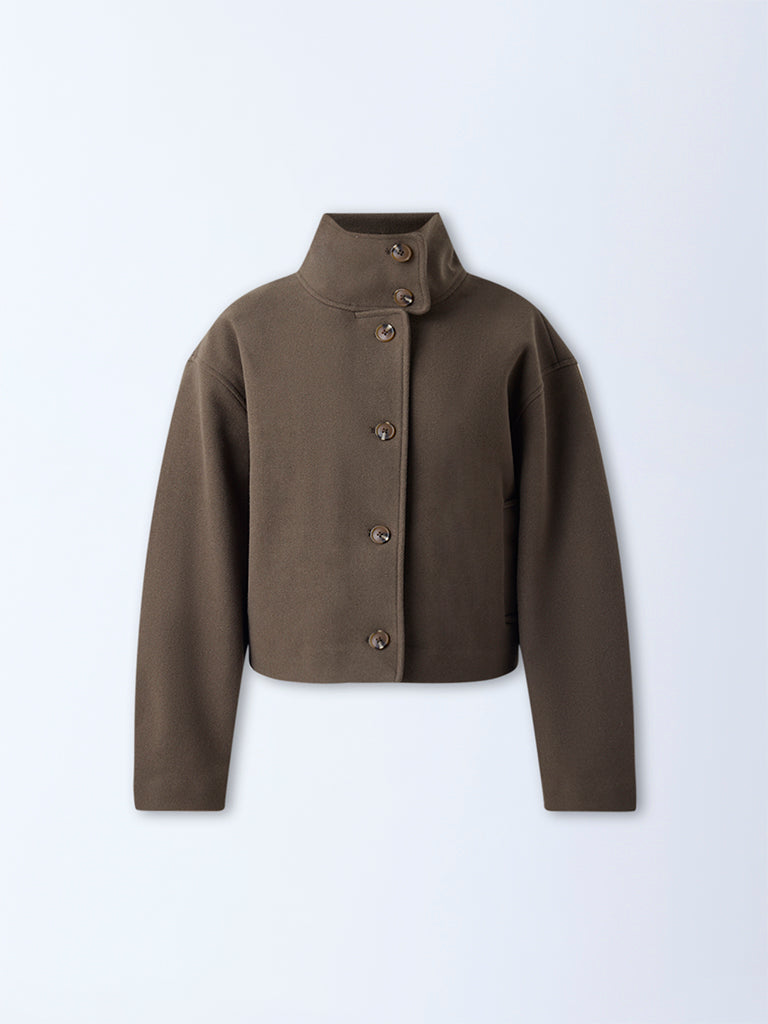 LOV Dark Olive Solid Jacket