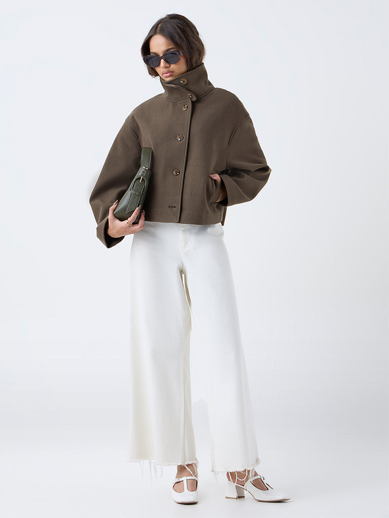 LOV Dark Olive Solid Jacket