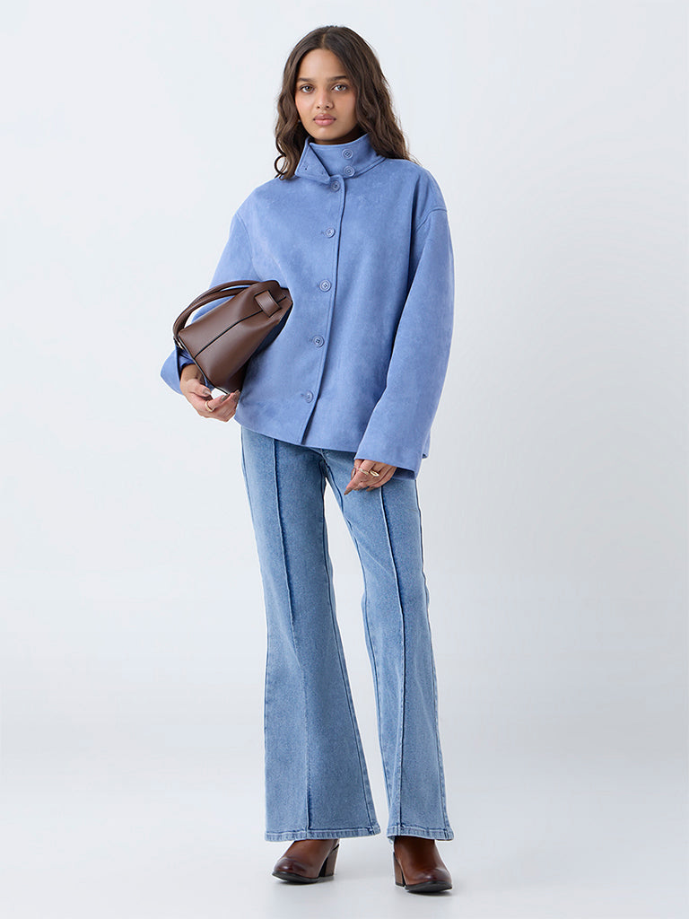 LOV Dusty Blue Suede Jacket