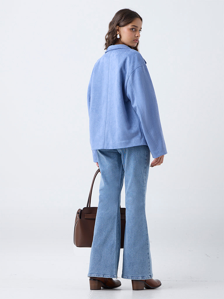 LOV Dusty Blue Suede Jacket