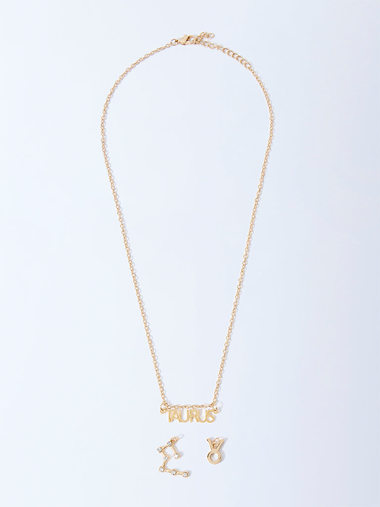 Buy Westside Accessories Gold Taurus Charm Necklace from Westside