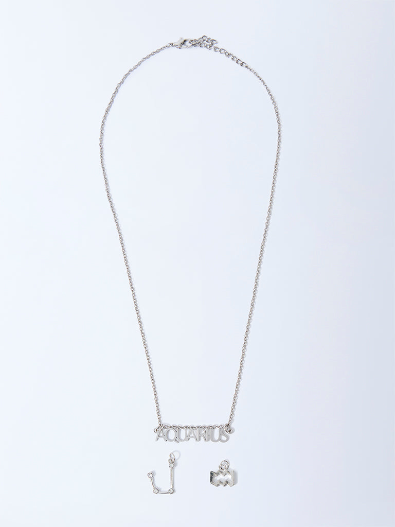 Westside Accessories Silver Aquarius Charm Necklace